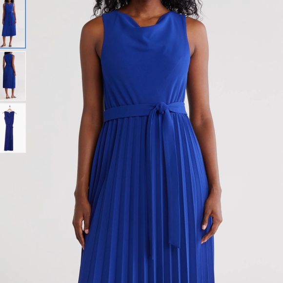 Calvin Klein Cowl Neck Sleeveless Pleated A-Line Dress, size 6 - Picture 1 of 10